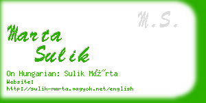 marta sulik business card